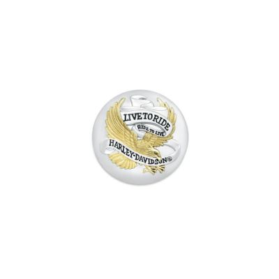 【99020-90T】ハーレー純正　フュエルキャップメダリオン LIVE TO RIDEロゴ<br>Live To Ride Fuel Cap Medallion／EVOダイナ／ストリート／スポーツスター／ダイナ／