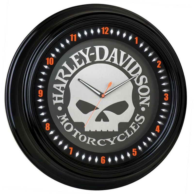 HDL-16639_ハーレーダビッドソン_スカル ネオンクロック 掛け時計