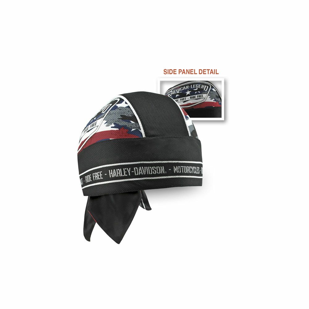 ハーレーダビッドソンMen 's パトリオティックグランジパーフォレイテッドヘッドラップ HW29084 01