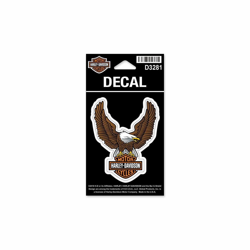 ハーレーダビッドソン アップウィングイーグルデカールブラウンXSサイズステッカー D3281 01