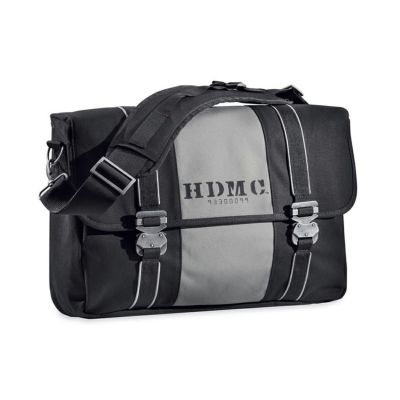 【93300099】ハーレー純正　HDMC メッセンジャーバッグ<br>HDMC Messenger Bag - Black Silver／EVOダイナ／M8ソフテイル／スポーツスター／ダイナ／