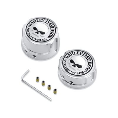 【41706-09A】ハーレー純正　リアアクスルナットカバー／ウィリーG.・スカル・コレクション <br>Willie G Skull Rear Axle Nut Covers／M8ソフテイル／TCソフテイル／ダイナ