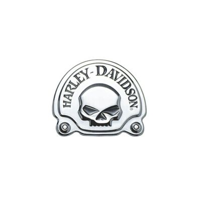 【91718-02】ハーレー純正　デコレイティブメダリオン スカル／クローム<br>Chrome Skull Medallion／EVOダイナ／ストリート／スポーツスター／ダイナ／