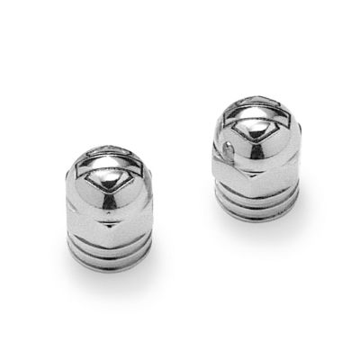 【41150-98】ハーレー純正　クローム・ブラス・バルブステムキャップ エイコーンナット／グルーブ<br>Bar & Shield Acorn Nut Valve Stem Caps／EVOダイナ／ストリート／スポーツスター／ダイナ／
