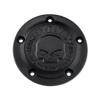 【25600087】ハーレー純正　ウィリーG.・スカル・コレクション／ブラック タイマーカバー<br>Willie G Skull Timer Cover／EVOダイナ／TCソフテイル／TCツーリング&トライク／ダイナ／