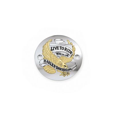 【32581-90TB】ハーレー純正　HARLEY-DAVIDSON “LIVE TO RIDE”・コレクション／ゴールド タイマーカバー<br>Live to Ride Timer Cover／スポーツスター