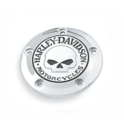 【32975-04A】ハーレー純正　ウィリーＧ.・スカル・コレクション／クローム タイマーカバー<br>Willie G Skull Timer Cover／EVOダイナ／TCソフテイル／TCツーリング&トライク／ダイナ／