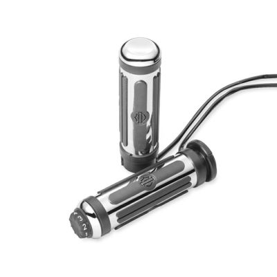 【56100267】ハーレー純正　ヒーテッド・ハンドグリップ・コレクション　クローム＆ラバー／スモール<br>Chrome and Rubber Small Heated Hand Grips／M8ソフテイル／TCソフテイル／TCツーリング&トライク／ダイナ／