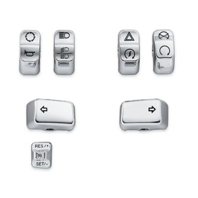【71500441】ハーレー純正　スイッチキャップキット／クローム<br>Chrome Switch Cap Kit／M8ソフテイル／TCソフテイル