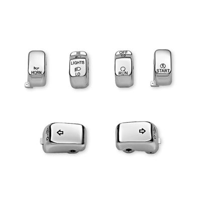 【71804-03】ハーレー純正　スイッチキャップキット<br>Chrome Switch Cap Kit／