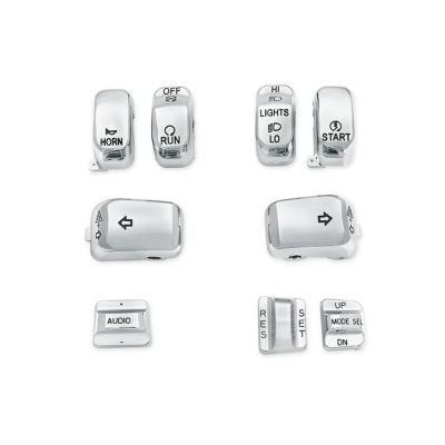 【71816-09】ハーレー純正　スイッチキャップキット／クローム<br>Chrome Switch Cap Kit／EVOツーリング／TCツーリング&トライク