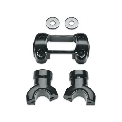 【55900194】ハーレー純正　ハンドルバーライザー＆クランプキット／グロスブラック<br>Handlebar Riser and Clamp Kit／M8ソフテイル