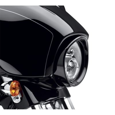 【61400292】ハーレー純正　バイザースタイル・トリムリング・コレクション／グロスブラック<br>7 in. Visor Style Headlamp Trim Ring／EVOツーリング／M8ツーリング&トライク／TCツーリング&トライク