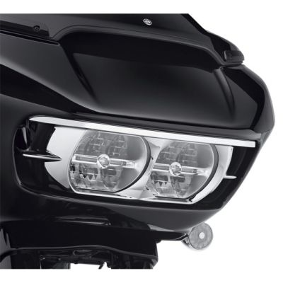 【61400411】ハーレー純正　ヘッドライトトリム FLTR クローム<br>Road Glide Headlamp Trim - Chrome／M8ツーリング&トライク／TCツーリング&トライク