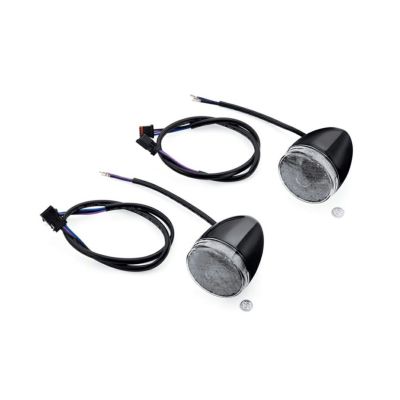 【67800480】ハーレー純正　LEDブレット・ターンシグナルキット　ブラック／スモークレンズ<br>LED Bullet Turn Signal Kit - Front／V-ROD／ストリート／スポーツスター／ダイナ／