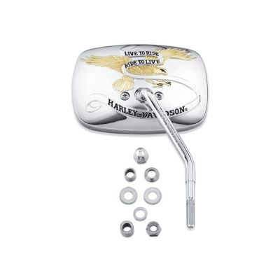 【91864-90T】ハーレー純正　LIVE TO RIDEロゴ・コレクション・ミラー　ワンピース・ショートステムミラー<br>Live To Ride One-Piece Short Stem Mirror - Right Side／V-ROD／ストリート／スポーツスター／ダイナ