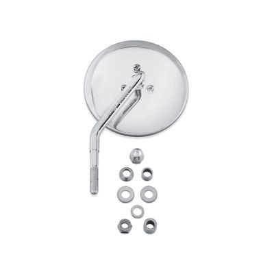 【91931-92T】ハーレー純正　ワンピース・ラウンド・ミラー<br>Short Stem One-Piece Round Mirror - Left Side／V-ROD／ストリート／スポーツスター／ダイナ／