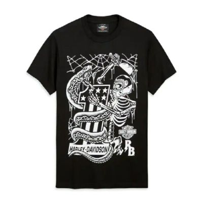 HARLEY-DAVIDSON 純正（ハーレーダビッドソン）メンズ HD×ラスティブッチャースネークショートスリーブTシャツ_96483-20VM