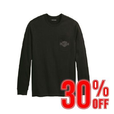 HARLEY-DAVIDSON 純正（ハーレーダビッドソン）メンズ バー＆シールド ポケット ロングスリーブ Tシャツ_96349-23VM