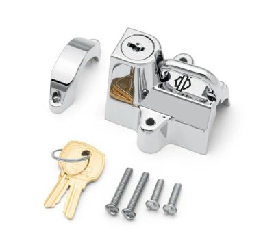 【92800019】ハーレー純正 ユニバーサルマウントヘルメットロック/クローム<br>Universal Mount Helmet Lock