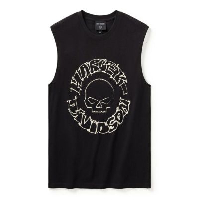 HARLEY-DAVIDSON 純正（ハーレーダビッドソン）ユニセックス ウィリー・Gスケッチ・スカルマッスルTシャツ_96277-25VX