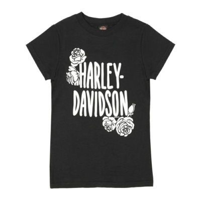 HARLEY-DAVIDSON 純正（ハーレーダビッドソン）キッズ ビッグガールズ H-D ローズショートスリーブクルーネックTシャツ_SGI-1549366