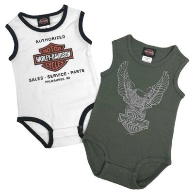 HARLEY-DAVIDSON 純正（ハーレーダビッドソン）キッズ ベビーボーイ 新生児ノースリーブボディスーツセット_3052310