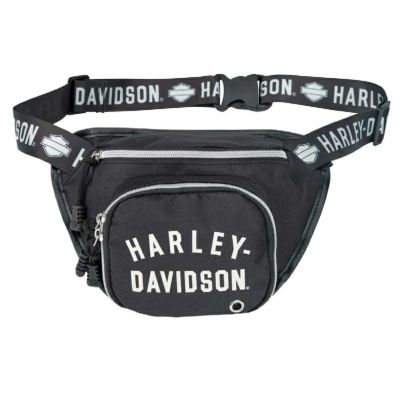 HARLEY-DAVIDSON 純正（ハーレーダビッドソン）ハーレーダビッドソン テキストロゴ入りアジャスタブルベルトバッグ(防水)_99426OFFWHTLOGO