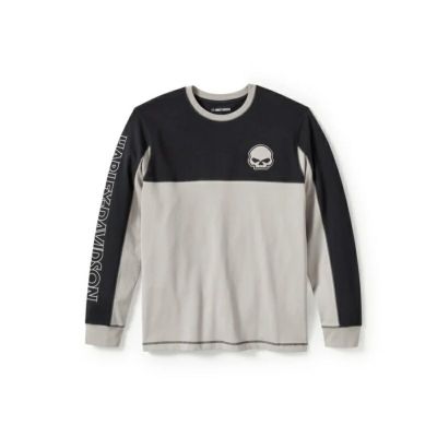 HARLEY-DAVIDSON 純正（ハーレーダビッドソン）メンズ ウィリーGスカルカラーブロックロングスリーブTシャツ_96372-25VM
