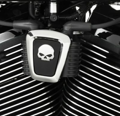 ハーレーダビッドソン　純正　ダービーカバー　スカル　スポーツスター Harley Davidson スカル ダービーカバー ブラック：2004〜22年