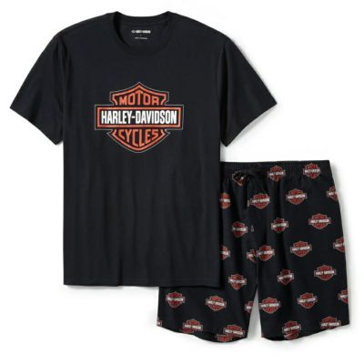 HARLEY-DAVIDSON 純正（ハーレーダビッドソン）メンズ Bar & Shieldプリントパジャマショーツセット_96473-25VM